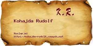 Kohajda Rudolf névjegykártya